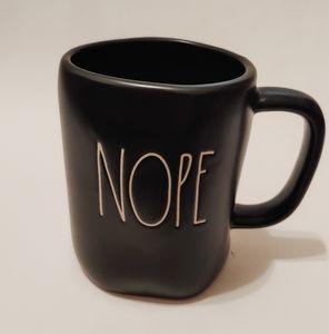 Rae Dunn "NOPE" Mug Coffee Tea Black Matte Cup